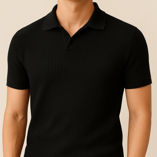 Slim Fit Knitted Polo Shirt for Men