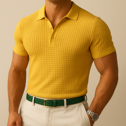 Men Lop-up Hollow Short-sleeved Polo